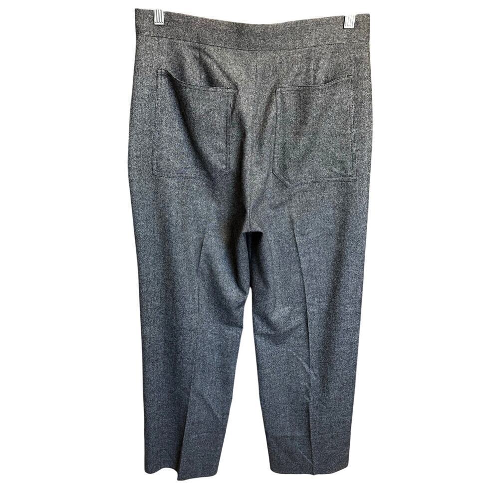 Max Mara Wool Cashmere Tailored Straight Leg Tweed Pants Gray Size 10 - Picture 5 of 9